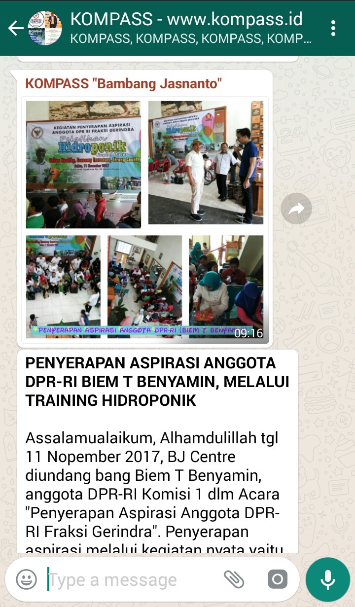 Penyampaian Bambang Jasnanto Ahli HIROPONIK Indonesia