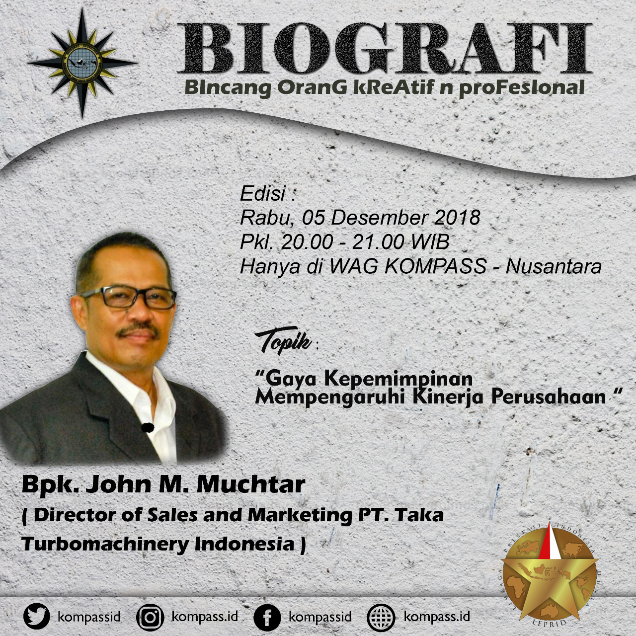 Program Biografi KOMPASS Nusantara 5 Desember 2018