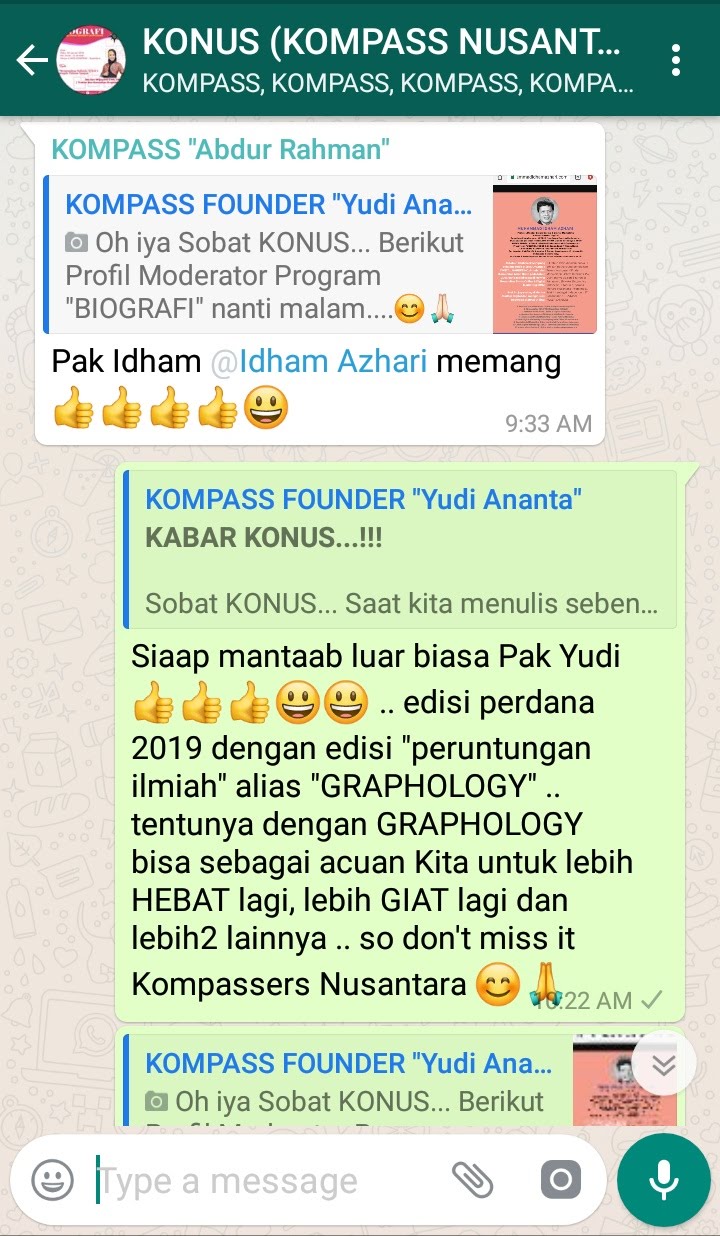 Komentar Program Biografi KOMPASS Nusantara 2 Januari 2019 oleh KONUS Digital Muhammad Idham Azhari