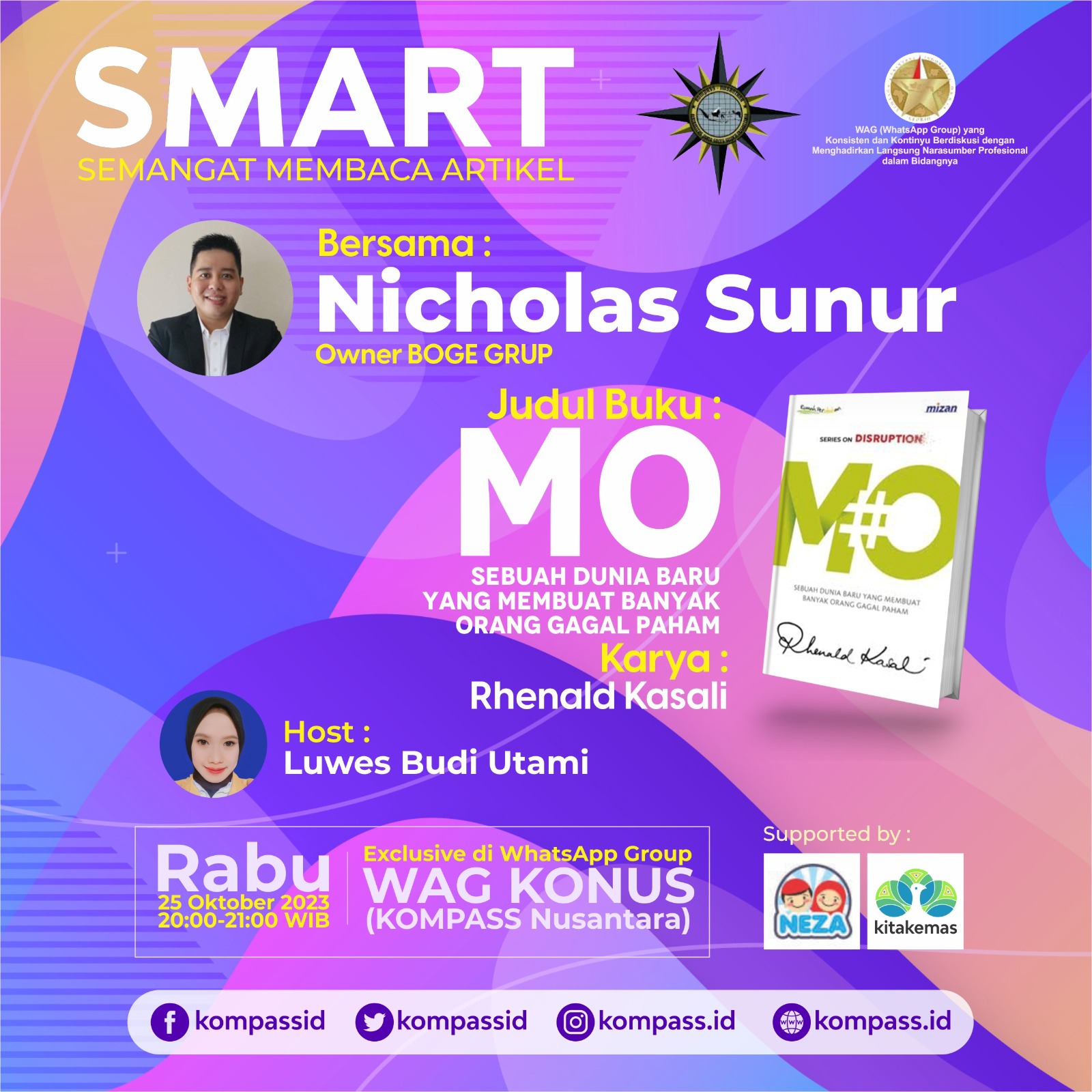 Program SMART KOMPASS Nusantara 25 Oktober 2023 bersama KONUSer Surabaya Nicholas Sunur